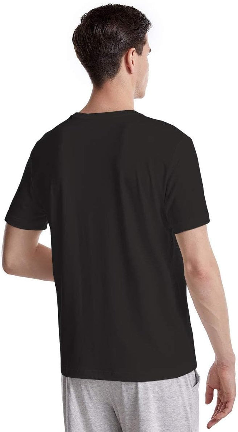 Men'S T-Shirts Solid Short Sleeve Crew Neck T-Shirt Multipack Soft Bamboo Viscose T-Shirt for Men Black(3-Pack) L