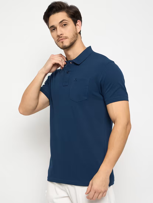 Men's Polo Neck Polyster Half Sleeve Sport Tshirt  (Size-S)